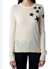 Miss Stars Merino Wool Sweater in Creme