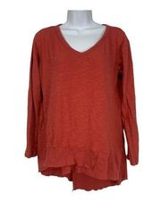 Workshop Republic Clothing Women's Long Sleeved V-Neck T-Shirt Top Size Large