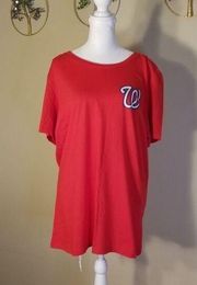 NWT! Womens Majestic MLB Red Washington Nationals Tee XXL