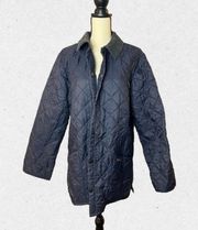 BARBOUR JACKET Dark Blue Quilted Barbour Jacket Size Small