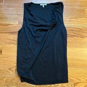 Three Dots navy cowl drape neck modal blend sleeveless blouse size medium