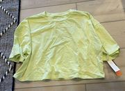 Colsie Small Lime Oversized Crop Tee Short Sleeve Comfy Shirt Lounge Casual NWT