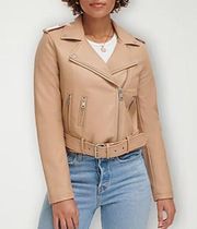 NWT Levis Faux-Leather Moto Motocycle Jacket Biscotti Size Medium M