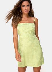 Motel Boyasly Slip Dress In Satin Rose Lime