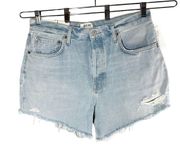 AGOLDE Women's Riley High Rise 4 Inches inseam Slim Leg Shorts Size 32