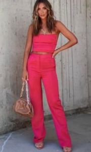 Pink Satin Pants Sz Small