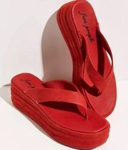 Free People Haven Thong Flatform Sandal in Red