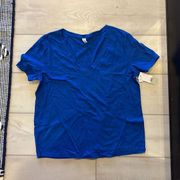 BP Tee V-Neck XXS Royal Blue Top Women Soft Casual Lounge Minimalist Basic Shirt