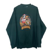 Vintage  Green Santa Paws Workshop Printed Graphic Sweater 2X Crewneck