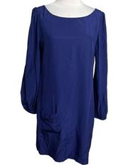 NWT Annie Griffin Meg bell sleeve silk dress navy sz 10