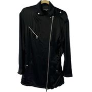 Alexander Wang Black Silk Satin Biker Jacket