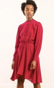 Isabel Marant Etoile Yandra Silk Dress Raspberry