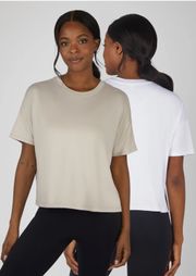 90 Degrees White Crop Athletic Tee