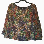 Alice + Olivia Women's Silk Floral Bell Sleeve Blouse size S