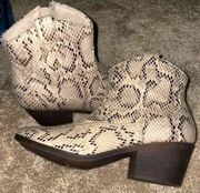 Snakeprint Ankle High Boots