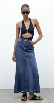 ZARA NWT  ZW LONG DENIM SKIRT