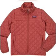 NWT Simply Southern Sz LG Warm Full Zip Quilted Pattern Puffer Jacket Brick