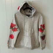 Central Park West Grey Embroidered Hoodie Size Medium