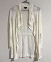 Theory Wool light spring cream white drape open cardigan