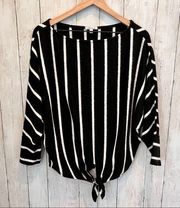 White Birch Knotted Striped Top