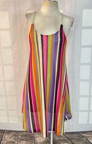 Anama colorful striped knit braided strap sundress size small