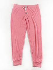 PJ Salvage Ultra Soft Mid Rise Cropped Jogger Lounge Pajama Pants Solid Pink L