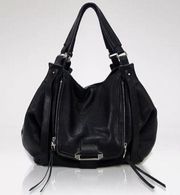 Kooba Jonnie Shoulder Bag Slouchy Large Hobo Bag Pebbled Leather Black