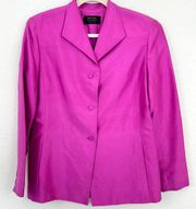 Dana Buchman Womens 100% Silk Blazer Jacket Hot Pink Size 8 P