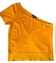 J. Crew One Shoulder Short Sleeve Sweater in Bronzed Yellow Women's sz L