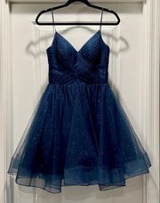 Glamour by Terani Coutour Dark Blue Sparkly Homecoming/Formal/Event Dress