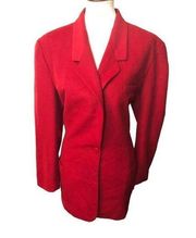 Linda Allard Ellen Tracy collab red wool cashmere blend fully lined red blazer s