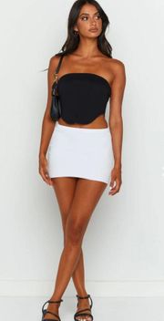 Elva White Knit Mini Skirt