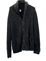 Gray Chunky Knit Oversized Long Sleeve Button Cardigan Size L