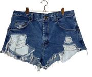 Wrangler  Destroyed Cutoff Jean Shorts Distressed High Rise Festival Size 34