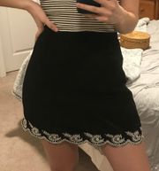 Black Embroidered Skirt