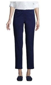 Lands' End Chino Crop Pants Mid Rise Straight Leg Navy 16 NWT Cotton Blend￼