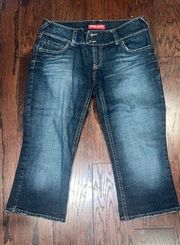 GUESS JEANS Women’s Vintage Y2K Dark Wash Crop Capri Jeans Size 31