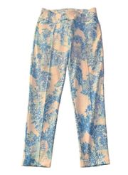 Lilly Pulitzer luxletic womens size 8 medium blue white print casual pant cute g