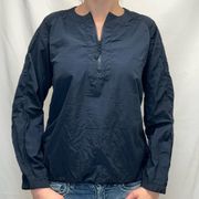 Vince Women's Pullover Windbreaker Jacket Coat Dark Navy Blue M Med Medium Zip