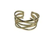 Stella & Dot Five Row Wave Cuff Bracelet Gold Tone