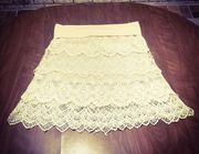 By Ravi Khosla Beige Netted Mini Skirt