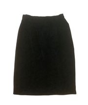 Vtg Christian Dior separates women’s black velvet straight mid length skirt Sz 6