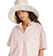 Brixton Maddie Packable Bucket Hat in Dove Off White and White S/XS NWT