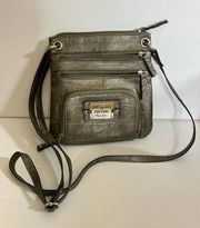 Nicole Miller Metallic Silver Crossbody