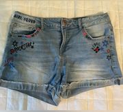 Graphic Jean shorts