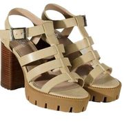 Charles David Platform Sandals Verbal Cage Lug Sole