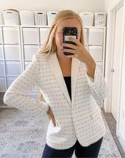 NEW ZADIG & VOLTAIRE VICTOR FLOWER DELUXE BLAZER BLANC