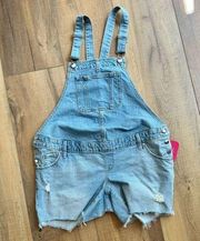 Isabel Maternity Denim Overalls 2 / 26 Jean Short Romper Womens Summer Spring NW