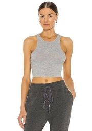 Free People  High Neck Ribbed Crop Top, Large, Heather Grey, NWT Size M