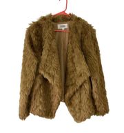 BB Dakota by Steve Madden Shag Faux Fur Taupe Jacket Coat Size Large - NWOT